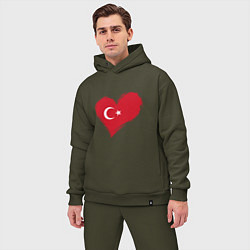 Мужской костюм оверсайз Сердце - Турция, цвет: хаки — фото 2