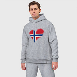 Мужской костюм оверсайз Сердце - Норвегия, цвет: меланж — фото 2