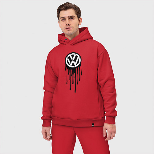 Мужской костюм оверсайз Volkswagen - art logo / Красный – фото 3