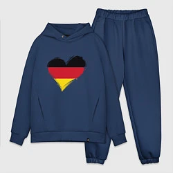 Мужской костюм оверсайз Сердце - Германия, цвет: тёмно-синий