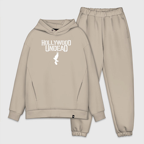 Мужской костюм оверсайз Hollywood Undead - logo / Миндальный – фото 1