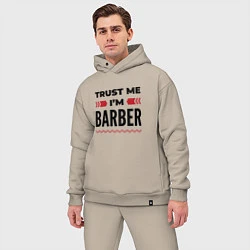 Мужской костюм оверсайз Trust me - Im barber, цвет: миндальный — фото 2