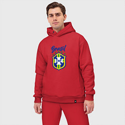 Мужской костюм оверсайз Brasil Football, цвет: красный — фото 2
