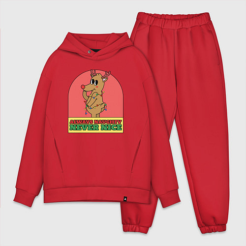 Мужской костюм оверсайз Always naughty never nice / Красный – фото 1