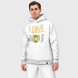 Мужской костюм оверсайз Lone Wolf - одинокий волк, цвет: белый — фото 2