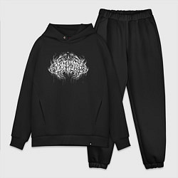 Мужской костюм оверсайз Deathcore dark lettering graffiti, цвет: черный
