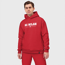 Мужской костюм оверсайз AC Milan football club классика, цвет: красный — фото 2