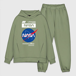 Мужской костюм оверсайз Nasa - Logo, цвет: авокадо