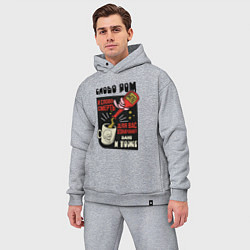 Мужской костюм оверсайз Слово Ром и слово Смерть - Остров Сокровищ, цвет: меланж — фото 2