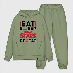 Мужской костюм оверсайз Надпись: eat sleep Brawl Stars repeat