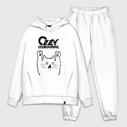 Мужской костюм оверсайз Ozzy Osbourne - rock cat, цвет: белый