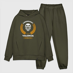 Мужской костюм оверсайз Лого Valencia и надпись legendary football club, цвет: хаки