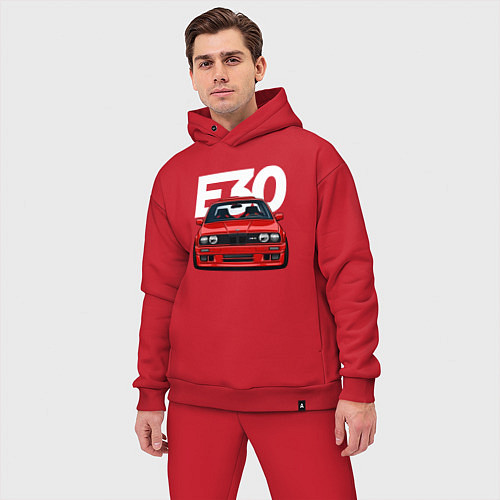 Мужской костюм оверсайз BMW E30 / Красный – фото 3