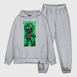 Мужской костюм оверсайз Пёс бейсболист, цвет: меланж