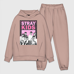 Мужской костюм оверсайз Stray Kids boy band, цвет: пыльно-розовый