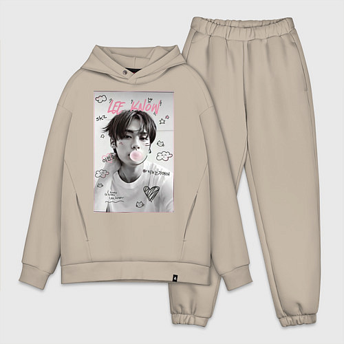 Мужской костюм оверсайз Lee Know Stray Kids / Миндальный – фото 1