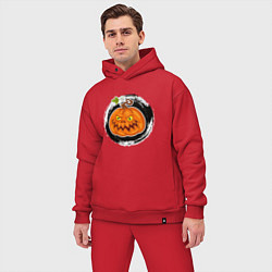 Мужской костюм оверсайз Мультяшная злая тыква Хэллоуин, цвет: красный — фото 2