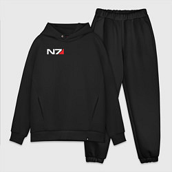 Мужской костюм оверсайз Логотип N7, цвет: черный
