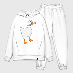 Мужской костюм оверсайз Опасный гусь, цвет: белый