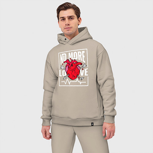 Мужской костюм оверсайз Больше никакой любви в сердце / Миндальный – фото 3