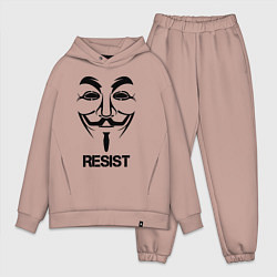 Мужской костюм оверсайз Guy Fawkes - resist, цвет: пыльно-розовый