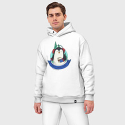 Мужской костюм оверсайз Merry christmas penguin, цвет: белый — фото 2
