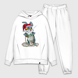 Мужской костюм оверсайз Недовольный кролик, цвет: белый