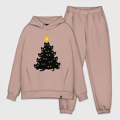 Мужской костюм оверсайз Котоёлка / Пыльно-розовый – фото 1