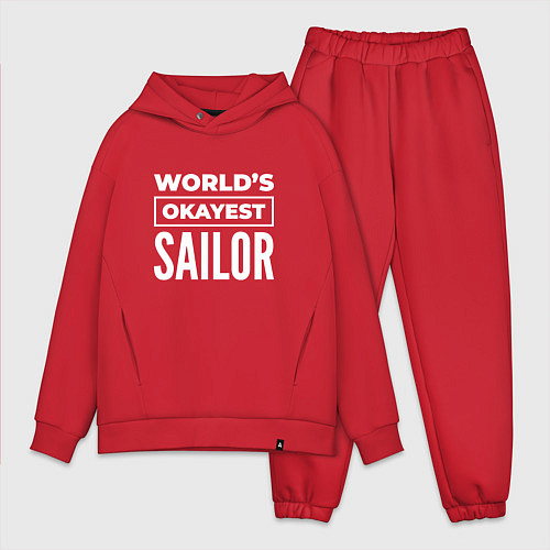 Мужской костюм оверсайз Worlds okayest sailor / Красный – фото 1