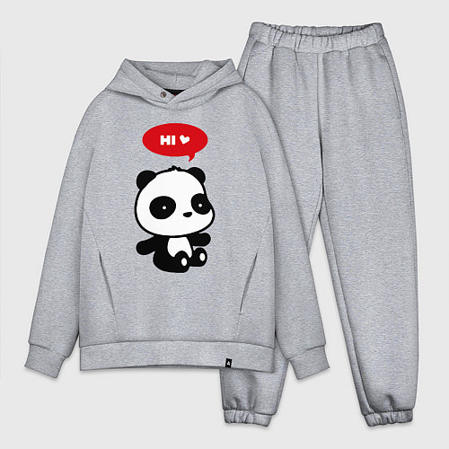 Мужской костюм оверсайз Милый маленький пандёныш / Меланж – фото 1