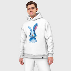 Мужской костюм оверсайз Милый синий зайка, цвет: белый — фото 2