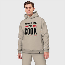 Мужской костюм оверсайз Trust me - Im cook, цвет: миндальный — фото 2