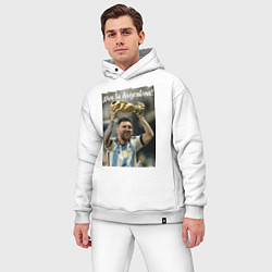 Мужской костюм оверсайз Lionel Messi - world champion - Argentina, цвет: белый — фото 2