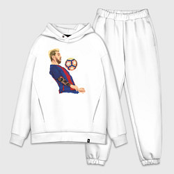 Мужской костюм оверсайз Messi Barcelona, цвет: белый