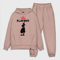Мужской костюм оверсайз Толстяк playboy, цвет: пыльно-розовый