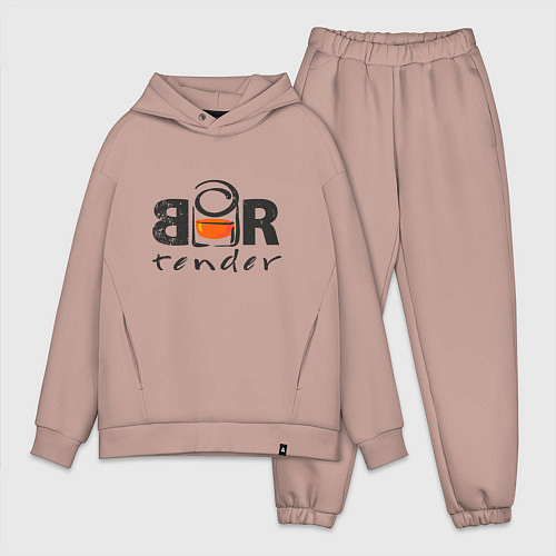 Мужской костюм оверсайз Я бармен / Пыльно-розовый – фото 1