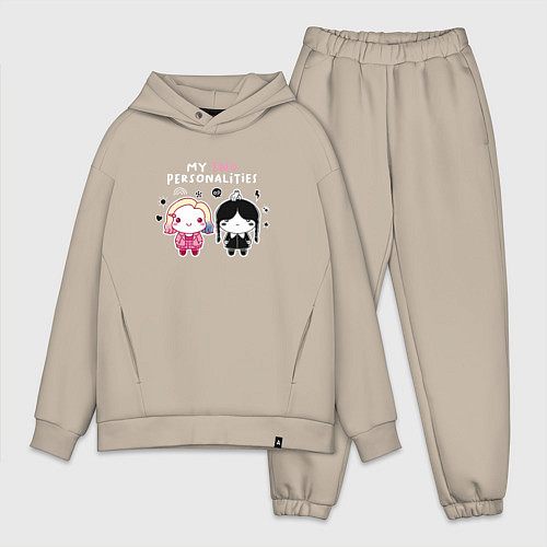 Мужской костюм оверсайз Nevermore Уэнздей и Энид Синклер / Миндальный – фото 1