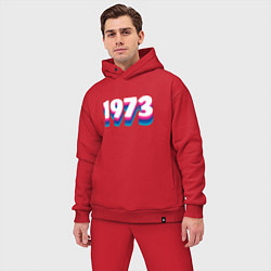 Мужской костюм оверсайз Made in 1973 vintage art, цвет: красный — фото 2