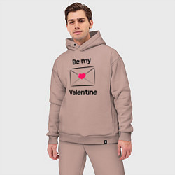 Мужской костюм оверсайз Be my valentine - валентинка, цвет: пыльно-розовый — фото 2
