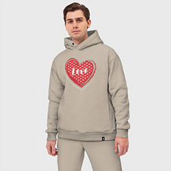 Мужской костюм оверсайз Мое сердце любимым, цвет: миндальный — фото 2