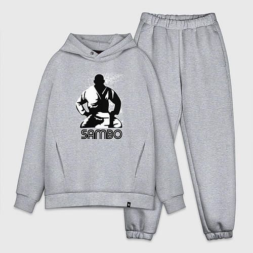 Мужской костюм оверсайз Боец Самбо / Меланж – фото 1