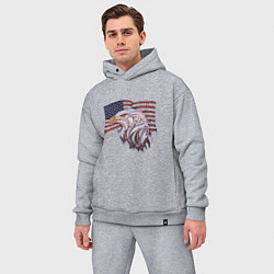 Мужской костюм оверсайз American eagle, цвет: меланж — фото 2