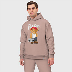 Мужской костюм оверсайз Rapper bear, цвет: пыльно-розовый — фото 2