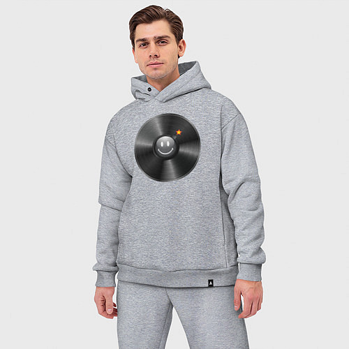 Мужской костюм оверсайз Виниловая пластинка с бомбочкой / Меланж – фото 3