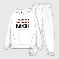 Мужской костюм оверсайз Trust me - Im marketer, цвет: белый