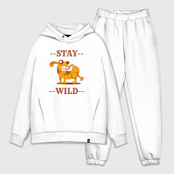 Мужской костюм оверсайз Stay wild dog, цвет: белый