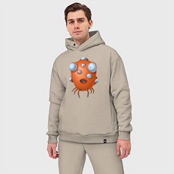 Мужской костюм оверсайз Рыба - мутант, цвет: миндальный — фото 2