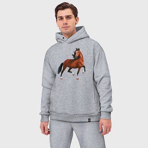 Мужской костюм оверсайз Хакнэ / Меланж – фото 3