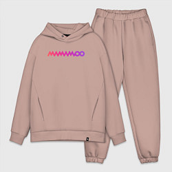 Мужской костюм оверсайз Mamamoo gradient logo, цвет: пыльно-розовый