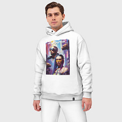 Мужской костюм оверсайз Cyberpunk 2077 -characters - neural network, цвет: белый — фото 2